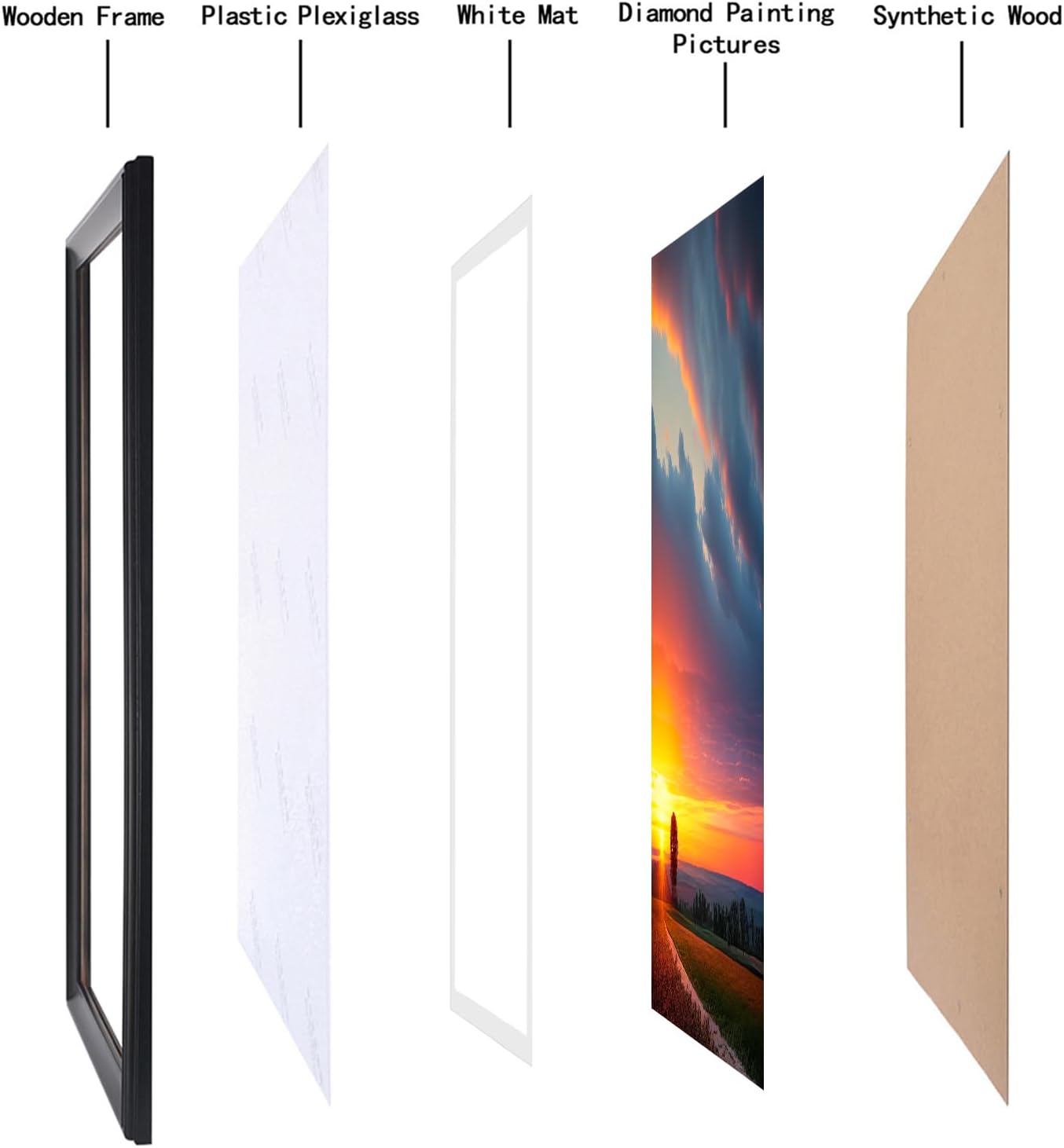 18x33 Picture Frame Solid Wood Black, Display 16x31 (With mat) or 18x33 (Without mat) Photos, Poster, Painting,Puzzles (X23B1833W1631)